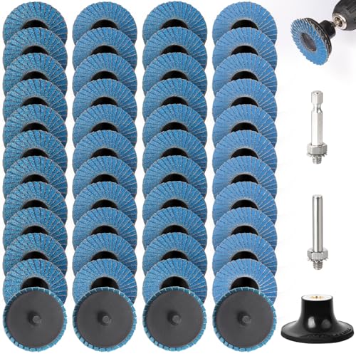 PMIQSA 2 Zoll Fächerscheiben 75 Stück, 50mm Schleifscheiben Körnungs-Set 40/60/80/120, Für Metallbearbeitung Holzschleifen Rostentfernung Oberflächenpolitur Winkelschleifmaschine PMIQSA 2 Zoll Fächerscheiben 75 Stück, 50mm Schleifscheiben Körnungs-Set 40/60/80/120, Für Metallbearbeitung Holzschleifen Rostentfernung Oberflächenpolitur Winkelschleifmaschine von PMIQSA