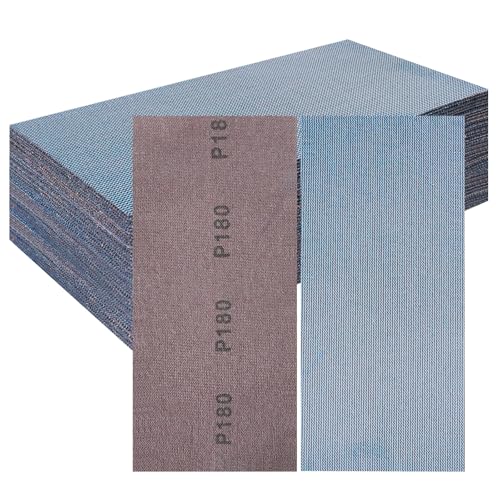 PMIQSA 25 Stück Netz Schleifstreifen 80x230mm Klett, Profi-Keramik Schleifgitter, Schleifpapiere Körnung 180, Für Handschleifer Schwingschleifer und Handschleifblock PMIQSA 25 Stück Netz Schleifstreifen 80x230mm Klett, Profi-Keramik Schleifgitter, Schleifpapiere Körnung 180, Für Handschleifer Schwingschleifer und Handschleifblock von PMIQSA