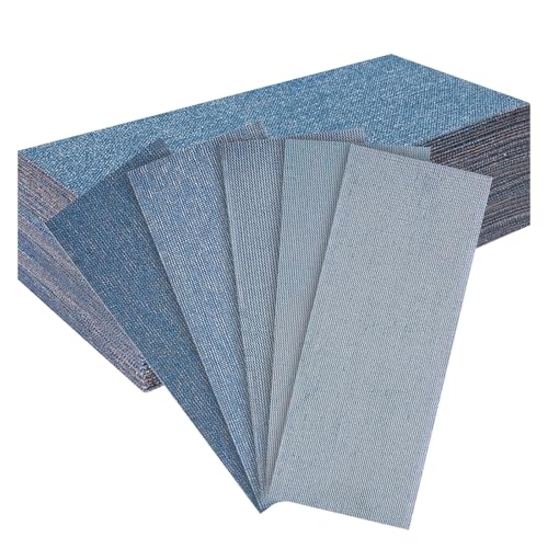 PMIQSA 25 Stück Netz Schleifstreifen 80x230mm Klett, Profi-Keramik Schleifgitter, Schleifpapiere Körnung 60/80/120/180/240, Für Handschleifer Schwingschleifer und Handschleifblock von PMIQSA