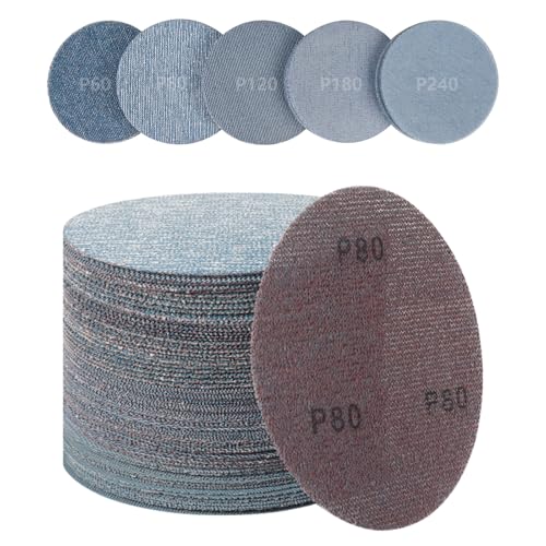 PMIQSA 30 Stück Schleifpapier 150mm Klett, Keramik Schleifgitter 60/80/120/180/240 körnung schleifscheiben für Exzenterschleifer und Trockenbauschleifer von PMIQSA