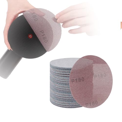 PMIQSA 50 Stück Schleifpapier 125 mm Klett, Schleifgitter Schleifscheibe 180 Körnung für Auto Metall Holz Exzenterschleifer und Trockenbauschleifer von PMIQSA
