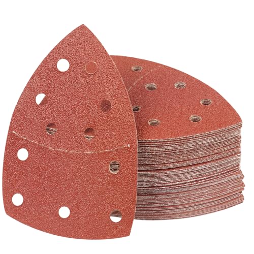 PMIQSA 90 Stück 80 Körnung Deltaschleifer Schleifpapier Klett Schleifdreiecke Schleifpads 152x105mm Multischleifer Schleifpapier für Holz Beton Metal Dreieckschleifer PMIQSA 90 Stück 80 Körnung Deltaschleifer Schleifpapier Klett Schleifdreiecke Schleifpads 152x105mm Multischleifer Schleifpapier für Holz Beton Metal Dreieckschleifer von PMIQSA