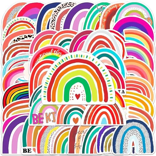 PMLAND 100 Stück wasserdichte Aufkleber, bunt, Regenbogenfarben PMLAND 100 Stück wasserdichte Aufkleber, bunt, Regenbogenfarben von PMLAND