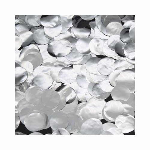 PMLAND Runde PVC-Konfetti-Kreise, 2,5 cm, 6000 Stück, für Tischdekorationen, Fotoshooting, Party, Geburtstag, Abschlussfeier, Hochzeit, Babyparty, Silber von PMLAND