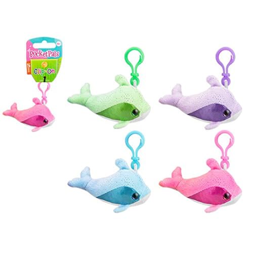 Glitzernder Delfin zum Anklippen in verschiedenen Farben, 15 cm, 1 Stück. Entzückendes und lebendiges Accessoire, perfekt für Taschen, Rucksäcke, Schlüsselanhänger, Partygeschenke und Geschenk von PMS