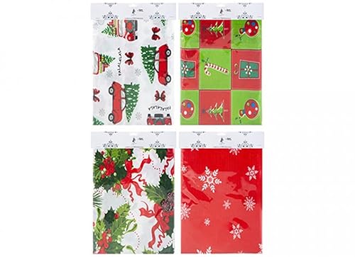 PMS 4 verschiedene Weihnachtsdesigns Flanell-Tischdecke (132 x 178 cm), 1 Stück. - Perfekt für saisonale Feiern, Familienfeiern und festliche Heimdekoration von PMS
