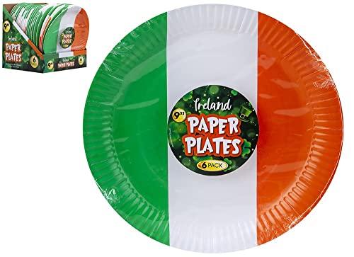 PMS 6 Stück Irland Pappteller St. Patricks Day Irish Supporter Weltmeisterschaft Sechs Nationen patriotisch ca. 23 cm von PMS