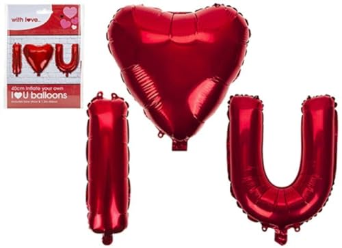 PMS Luftballons zum Aufhängen | I Love You | 40cm | 3 Stück | Schwarz | Zubehör | 737058 von PMS
