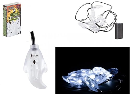 Weiße Farbe Ghost LED-Lichter (8er Set) – atemberaubendes Design, perfekt für Halloween-Dekorationen, Partys und Spukhäuser von PMS