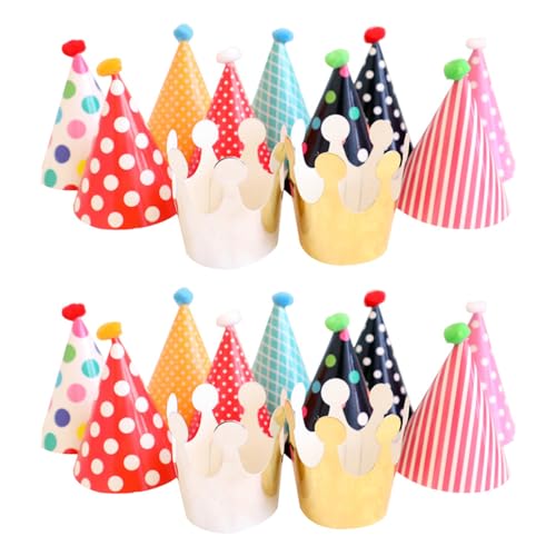 PMTFUMY 22 bunte Partyhüte und Kronen, Geburtstagshut, Partyhüte, Mini-Partyhüte, lustige Dreiecks-Geburtstags- und Urlaubshüte für Kinder und Erwachsene PMTFUMY 22 bunte Partyhüte und Kronen, Geburtstagshut, Partyhüte, Mini-Partyhüte, lustige Dreiecks-Geburtstags- und Urlaubshüte für Kinder und Erwachsene von PMTFUMY