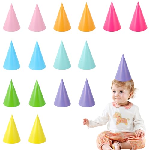 PMTFUMY Bunte Partyhüte, verschiedene Papierkegelhüte mit elastischen Kinnriemen für Geburtstag, Weihnachten und festliche Feiern, lustige Foto-Requisiten, Kuchendekorationen und Party-Dekorationen PMTFUMY Bunte Partyhüte, verschiedene Papierkegelhüte mit elastischen Kinnriemen für Geburtstag, Weihnachten und festliche Feiern, lustige Foto-Requisiten, Kuchendekorationen und Party-Dekorationen von PMTFUMY