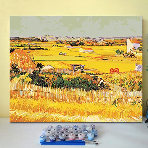 PNDGMCSY DIY Malen Nach Zahlen Ölgemälde Vorgedruckt Leinwand Geschenk für Erwachsene Kinder Home Haus Dekor Van-Gogh-Ernte-Weizen-Feld -40x50cm PNDGMCSY DIY Malen Nach Zahlen Ölgemälde Vorgedruckt Leinwand Geschenk für Erwachsene Kinder Home Haus Dekor Van-Gogh-Ernte-Weizen-Feld -40x50cm von PNDGMCSY