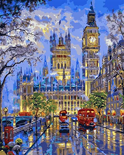 PNDGMCSY Malen nach Zahlen Big Ben-London-Straßen-Nachtszene Erwachsene Kinder Geschenk Malen nach Zahlen 40 x 50 cm Leinwand 3 Pinsel Acrylfarbe für Haus Deko PNDGMCSY Malen nach Zahlen Big Ben-London-Straßen-Nachtszene Erwachsene Kinder Geschenk Malen nach Zahlen 40 x 50 cm Leinwand 3 Pinsel Acrylfarbe für Haus Deko von PNDGMCSY