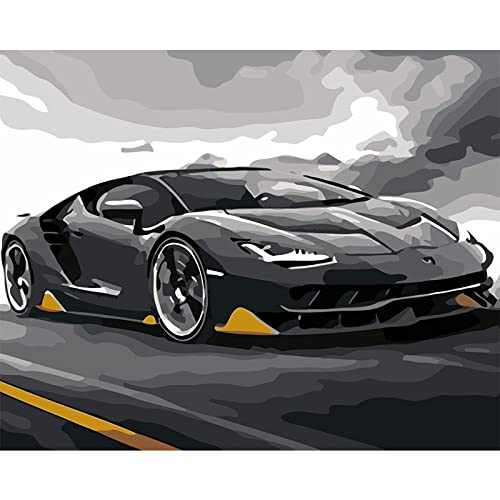 PNDGMCSY Malen nach Zahlen Erwachsene, Schwarzer Sportwagen, Enthält Faltenfreie Leinen Leinwand, Pinsel und Acrylfarben - 40 x 50 cm PNDGMCSY Malen nach Zahlen Erwachsene, Schwarzer Sportwagen, Enthält Faltenfreie Leinen Leinwand, Pinsel und Acrylfarben - 40 x 50 cm von PNDGMCSY