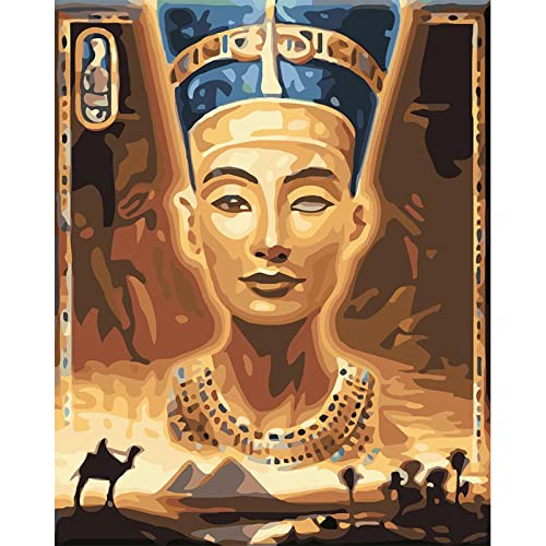 PNDGMCSY Malen nach Zahlen Pyramide des ägyptischen Pharaos Gemälde Erwachsene DIY Kunstwerk Bild Dekor Wohnzimmer Schlafzimmer Senior Frau Anfänger 40x50 cm von PNDGMCSY
