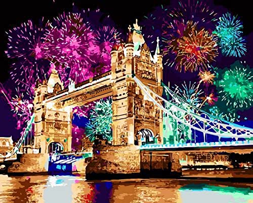 PNDGMCSY Malen nach Zahlen für Erwachsene und Kinder, DIY Leinwand Ölgemälde-Set für Erwachsene Kinder Anfänger, Malen nach Zahlen-Kits, 40,6 x 50,8 cm, London Tower Bridge-Feuerwerk PNDGMCSY Malen nach Zahlen für Erwachsene und Kinder, DIY Leinwand Ölgemälde-Set für Erwachsene Kinder Anfänger, Malen nach Zahlen-Kits, 40,6 x 50,8 cm, London Tower Bridge-Feuerwerk von PNDGMCSY