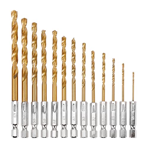 PNMNZTPAP 1. 3 stücke Sechseckiger Griff überzogener Twist-Bohrer HSS. Hochgeschwindigkeitsbeschichteter Bohrer-Sechskant-Schaft-Werkzeuge 1,5-6,5 mm bisschen PNMNZTPAP 1. 3 stücke Sechseckiger Griff überzogener Twist-Bohrer HSS. Hochgeschwindigkeitsbeschichteter Bohrer-Sechskant-Schaft-Werkzeuge 1,5-6,5 mm bisschen von PNMNZTPAP