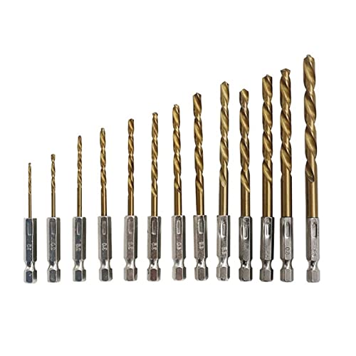 PNMNZTPAP 13 stücke HSS Twist Strathth Shank Auger Bohren Bit High Speed Steel Coated Bohrer Set 1/4 Hex 1,5-6,5mm bisschen PNMNZTPAP 13 stücke HSS Twist Strathth Shank Auger Bohren Bit High Speed Steel Coated Bohrer Set 1/4 Hex 1,5-6,5mm bisschen von PNMNZTPAP