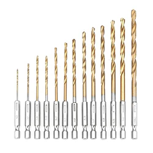 PNMNZTPAP 13 stücke HSS. Bohrer beschichtete Twist Bohrer 1/4 "Sex Shank 1.5-6.5mm High Speed Steel Bohrer Set bisschen PNMNZTPAP 13 stücke HSS. Bohrer beschichtete Twist Bohrer 1/4 "Sex Shank 1.5-6.5mm High Speed Steel Bohrer Set bisschen von PNMNZTPAP