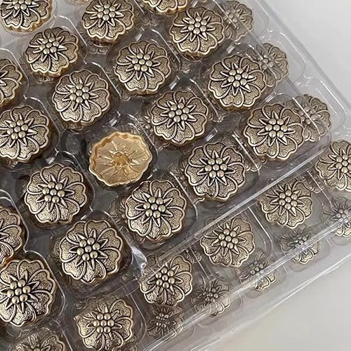 POABXYHD 10 Stück 18/25 mm Vintage Blumenförmige Metallknöpfe für Damen, Jacken, Hemden, Strickwaren, Mantel, hochwertig, handgenäht, dekorative Knöpfe POABXYHD 10 Stück 18/25 mm Vintage Blumenförmige Metallknöpfe für Damen, Jacken, Hemden, Strickwaren, Mantel, hochwertig, handgenäht, dekorative Knöpfe von POABXYHD
