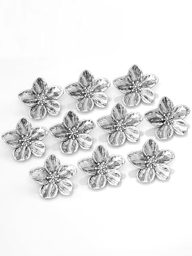 POABXYHD 10 Stück modische klassische große Blumenknöpfe in Blumenform im Retro-Stil, geeignet für Damenbekleidung POABXYHD 10 Stück modische klassische große Blumenknöpfe in Blumenform im Retro-Stil, geeignet für Damenbekleidung von POABXYHD