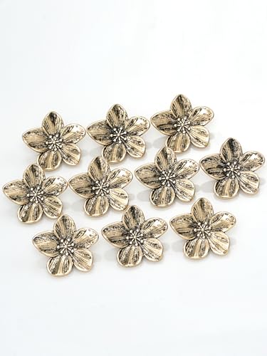 POABXYHD 10 Stück modische klassische große Blumenknöpfe in Blumenform im Retro-Stil, geeignet für Damenbekleidung POABXYHD 10 Stück modische klassische große Blumenknöpfe in Blumenform im Retro-Stil, geeignet für Damenbekleidung von POABXYHD