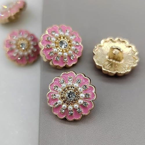POABXYHD 20 Stück 15/18/21/25 mm Vintage-Blumen-Design Metallschaft Knöpfe für Kleidung grün rosa Strass Mode Dekor Nähknöpfe POABXYHD 20 Stück 15/18/21/25 mm Vintage-Blumen-Design Metallschaft Knöpfe für Kleidung grün rosa Strass Mode Dekor Nähknöpfe von POABXYHD