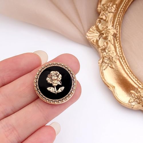 POABXYHD 20 Stück Woll-Trenchcoat-Knöpfe für Damen, goldene Blume, Rose, schöne große Knöpfe, Kleidungsaccessoires POABXYHD 20 Stück Woll-Trenchcoat-Knöpfe für Damen, goldene Blume, Rose, schöne große Knöpfe, Kleidungsaccessoires von POABXYHD