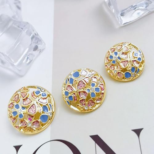 POABXYHD 20 Stück hohle Blumenförmige Diamant-eingelegte Metallknöpfe für Kleidung, Damenmantel, Kleidung, Nähzubehör POABXYHD 20 Stück hohle Blumenförmige Diamant-eingelegte Metallknöpfe für Kleidung, Damenmantel, Kleidung, Nähzubehör von POABXYHD