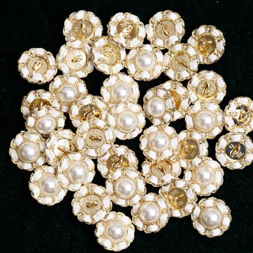 POABXYHD Eleganter Kamelienduft, klassischer Knopfnäher, Damenanzug, Wollmantel, Oberteil, Tasche, Rosa, Weiß, Perlen, Blume, Boutique-Verschluss, 10 Stück POABXYHD Eleganter Kamelienduft, klassischer Knopfnäher, Damenanzug, Wollmantel, Oberteil, Tasche, Rosa, Weiß, Perlen, Blume, Boutique-Verschluss, 10 Stück von POABXYHD