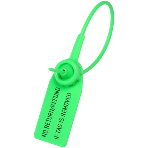 100 Stück Kunststoff-Sicherheitssiegel, Einweg-Etiketten, zum Aufhängen, Etiketten, für Kleidung, Schuhe, Taschen, Boutiquen von POBSUIER