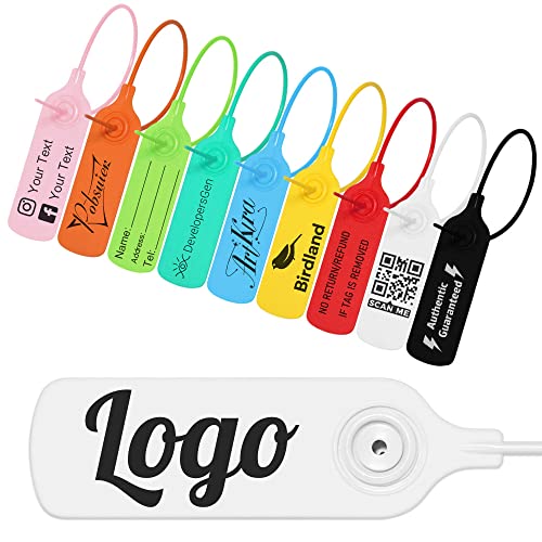 Pobsuier® 100 Hängeetiketten Personalisierte Plomben aus Kunststoff mit logo Personalisiert Sicherheitsetiketten als Versandetiketten 300mm von POBSUIER
