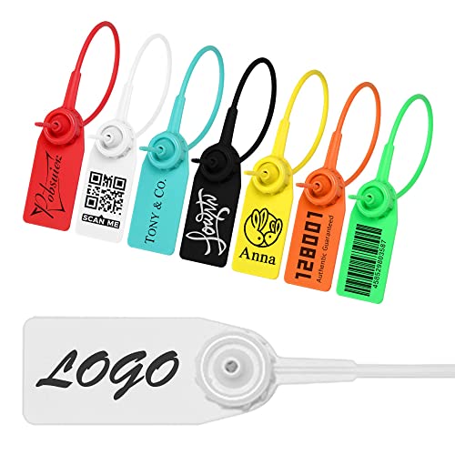 Pobsuier® 100 Plomben Personalisierte Sicherheitssiegel aus Kunststoff Personalisiert Warenanhänger für Kleidung Schuhe Gepäckan 180mm von POBSUIER