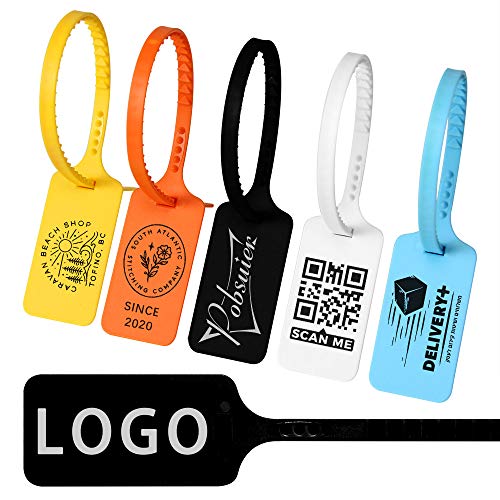 Pobsuier® 100 Sicherheitsplomben Personalisierte Etiketten aus Kunststoff Personalisiert Warenanhänger für Kleidung Schuh Gepäck 300mm von POBSUIER