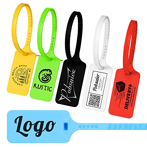 Pobsuier® 100 Sicherheitsplomben Personalisierte Etiketten aus Kunststoff Personalisiert Warenanhänger für Kleidung Schuh Gepäck 300mm von POBSUIER