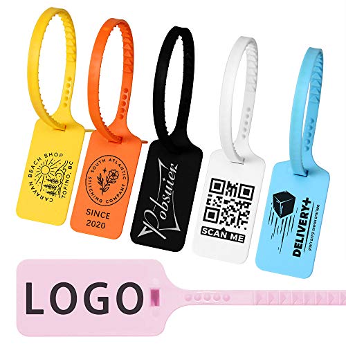 Pobsuier® 100 Sicherheitsplomben Personalisierte Etiketten aus Kunststoff Personalisiert Warenanhänger für Kleidung Schuh Gepäck 300mm von POBSUIER