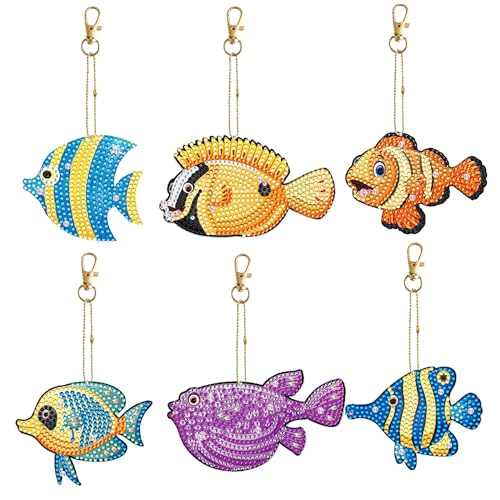 POCHY 6 Stk 5D DIY Diamond Art Painting Schlüsselanhänger Set, Doppelseitige Diamant Painting Anhänger für Weihnachten Kindergeburtstag Mädchen POCHY 6 Stk 5D DIY Diamond Art Painting Schlüsselanhänger Set, Doppelseitige Diamant Painting Anhänger für Weihnachten Kindergeburtstag Mädchen von XGAGHB