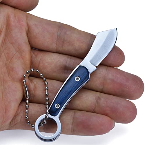 POCRROP Messer Mini Taschenmesser klein Klappmesser EDC Messer Outdoor Pocket Knife für an den Schlüsselbund (Blau) von POCRROP