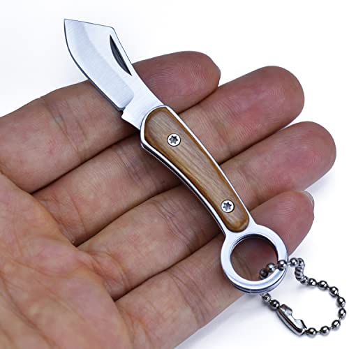 POCRROP Messer Mini Taschenmesser klein Klappmesser EDC Messer Outdoor Pocket Knife für an den Schlüsselbund (Gelb) von POCRROP
