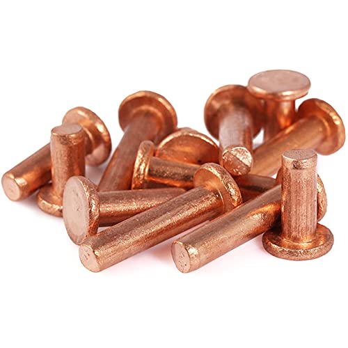(40 Stück) lila Kupfer-Flachkopf-Nieten, M4 x 25 mm, verwendet in elektronischen Werkbänken, mechanischen Wellen. von PODODO