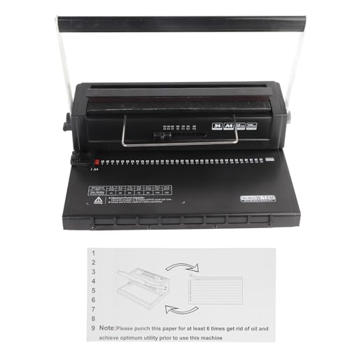 Drahtbindemaschine A4, A5 Heftgerät 20 - Loch Locher, 12 Blatt Stanzen, Bindekapazität 120 Blatt - Stabile Handhabung, Spiralbindung, Büro & Schule Drahtbindemaschine A4, A5 Heftgerät 20 - Loch Locher, 12 Blatt Stanzen, Bindekapazität 120 Blatt - Stabile Handhabung, Spiralbindung, Büro & Schule von PODSJD