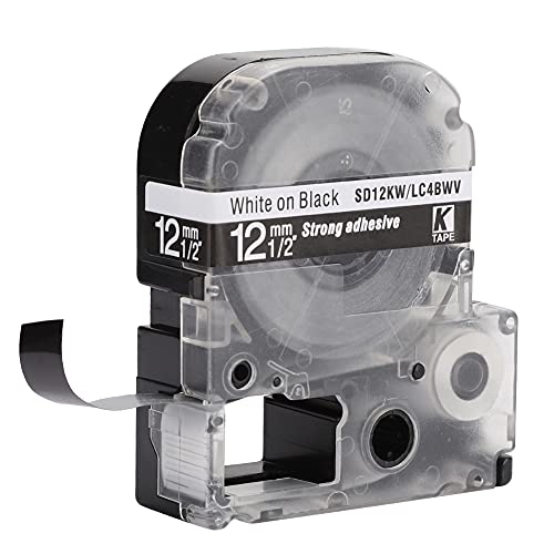 POENVFPO Band mit Einem Premium-Etikett von 12 MM Antialkoholwasserbeständigkeit für die King Jim SR230Ch-Einstellung für die LW-Serie, die für SR550C / SR3900C Bis 8 M Länge Anwendbar Ist (12 mm von POENVFPO