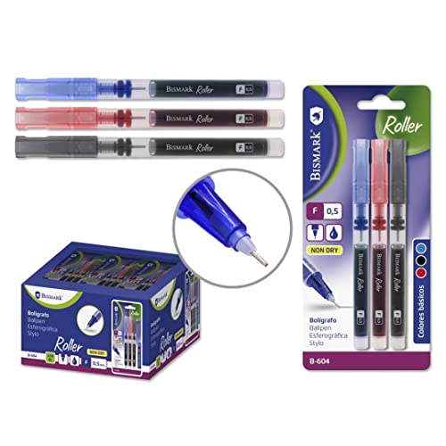 POESSA Kugelschreiber Roller, feine Spitze, 0,5 mm, blau-schwarz-rot POESSA Kugelschreiber Roller, feine Spitze, 0,5 mm, blau-schwarz-rot von POESSA