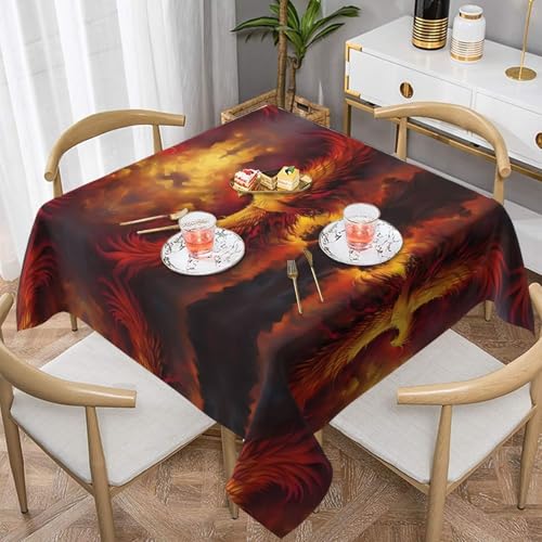 POEZJZW Fantasy Phoenix bedruckte quadratische dekorative Tischdecke für Innen- und Außenbereich, Esstische, Esstische, Partys, Terrassen, 152,4 x 152,4 cm POEZJZW Fantasy Phoenix bedruckte quadratische dekorative Tischdecke für Innen- und Außenbereich, Esstische, Esstische, Partys, Terrassen, 152,4 x 152,4 cm von POEZJZW