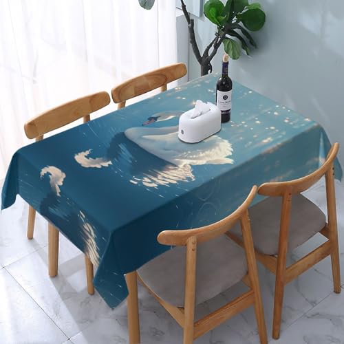 POEZJZW Mittelgroße Gans River, gemusterte Tischdecke, rechteckig, für Zuhause, Küche, Esszimmer, Partys, Terrassen, 137,2 x 183,9 cm POEZJZW Mittelgroße Gans River, gemusterte Tischdecke, rechteckig, für Zuhause, Küche, Esszimmer, Partys, Terrassen, 137,2 x 183,9 cm von POEZJZW