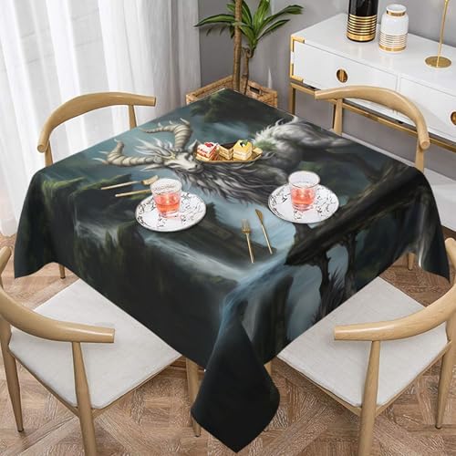 POEZJZW Quadratische Tischdecke, Motiv: Schaf im Wald, bedruckt, für Esstische im Innen- und Außenbereich, Esstisch, Partys, Terrassen, 137 x 137 cm POEZJZW Quadratische Tischdecke, Motiv: Schaf im Wald, bedruckt, für Esstische im Innen- und Außenbereich, Esstisch, Partys, Terrassen, 137 x 137 cm von POEZJZW