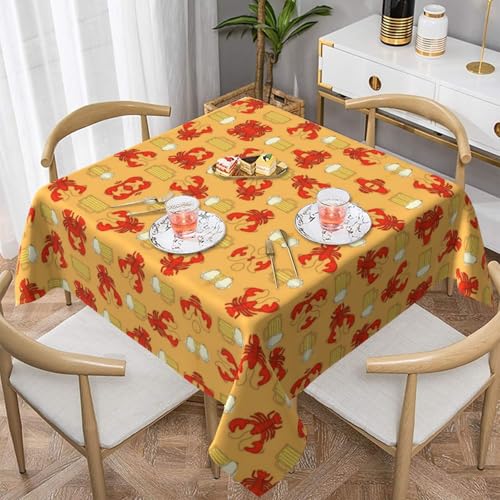POEZJZW Quadratische Tischdecke mit Bier- und Krebsmuster, bedruckt, für Esstische im Innen- und Außenbereich, Esstische, Partys, Terrassen, 152,4 x 152,4 cm POEZJZW Quadratische Tischdecke mit Bier- und Krebsmuster, bedruckt, für Esstische im Innen- und Außenbereich, Esstische, Partys, Terrassen, 152,4 x 152,4 cm von POEZJZW