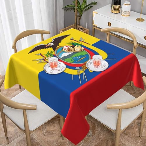 POEZJZW Quadratische Tischdecke mit Flagge von Ecuador, bedruckt, für Esstische im Innen- und Außenbereich, Esstische, Partys, Terrassen, 137 x 137 cm POEZJZW Quadratische Tischdecke mit Flagge von Ecuador, bedruckt, für Esstische im Innen- und Außenbereich, Esstische, Partys, Terrassen, 137 x 137 cm von POEZJZW