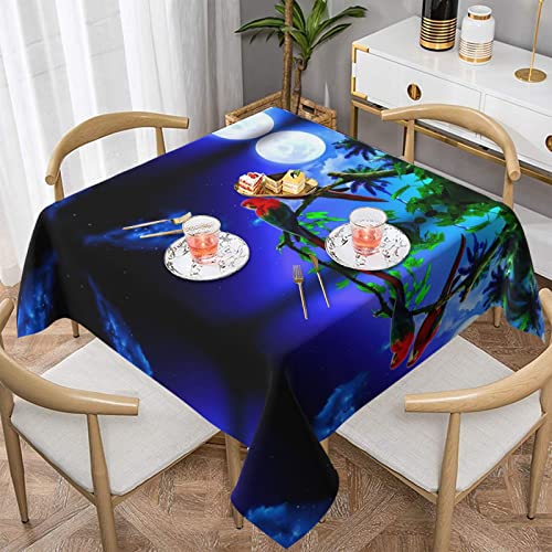 POEZJZW Quadratische Tischdecke mit Papageien-Motiv, für Esstische im Innen- und Außenbereich, Esstische, Partys, Terrassen, 137 x 137 cm POEZJZW Quadratische Tischdecke mit Papageien-Motiv, für Esstische im Innen- und Außenbereich, Esstische, Partys, Terrassen, 137 x 137 cm von POEZJZW