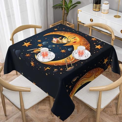 POEZJZW Quadratische Tischdecke mit Sternmotiv, bedruckt, für Esstische im Innen- und Außenbereich, Esstisch, Partys, Terrassen, 152,4 x 152,4 cm POEZJZW Quadratische Tischdecke mit Sternmotiv, bedruckt, für Esstische im Innen- und Außenbereich, Esstisch, Partys, Terrassen, 152,4 x 152,4 cm von POEZJZW
